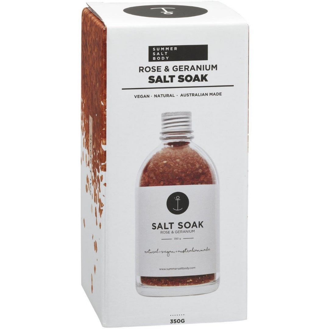 Rose + Geranium Salt Soak 350g