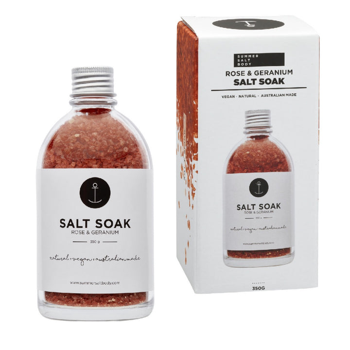 Rose + Geranium Salt Soak 350g