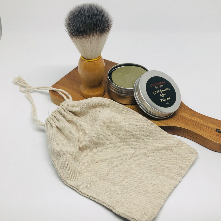 Pale Ale Shave Soap + Shaving Brush