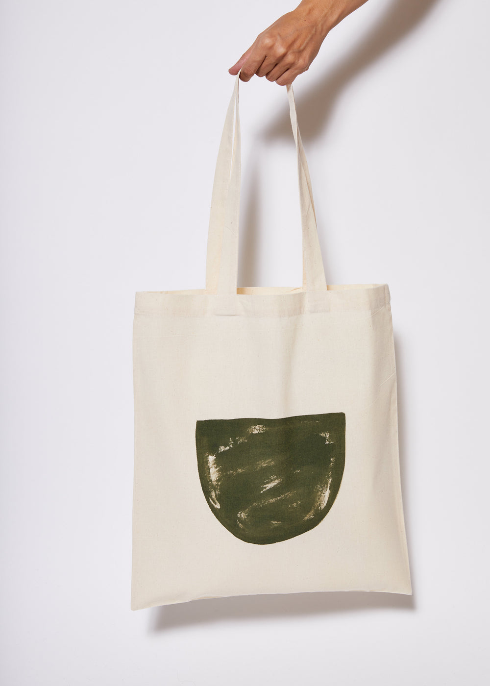 Reusable Calico Tote Bag - Olive half moon-Every Sunday
